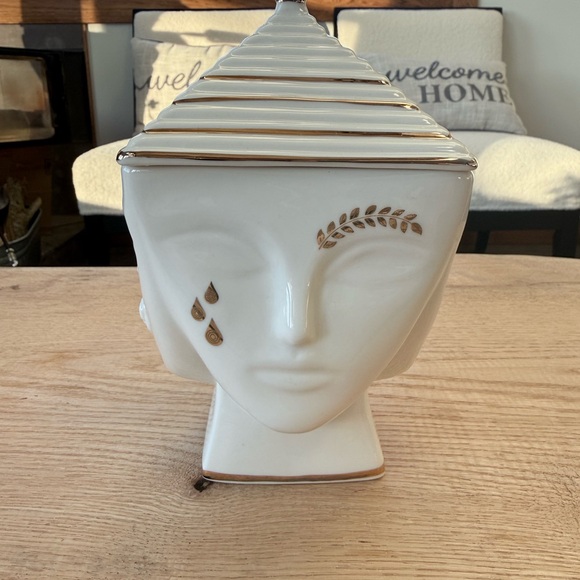 ‼️Last One‼️Jonathan Adler White and Gold Face Candle Holder - Picture 6 of 6